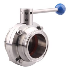 DERNORD Sanitary Butterfly Valve with Pull Handle Stainless Steel 304 Tri Clamp