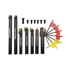 21PCS 3/8 ” 10mm Shank Indexable Carbide Lathe Turning Insert Tool Holder