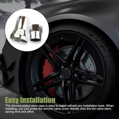 10 PCS Leakproof Tire Valve Cover, Universal Alloy Wheel Valve Stem Sleeve and C