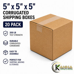 5x5x5 Corrugated Shipping Boxes 20 Pack 200 lb Test Heavy Duty Moving Box