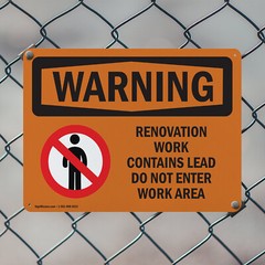 (2 Pack) Renovation Work Contains Lead Do Not Enter OSHA Warning Sign Decal
