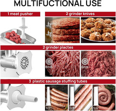 Commercial Electric Meat Grinder #12, 1.0HP Heavy Duty Stainless Steel Meat Minc
