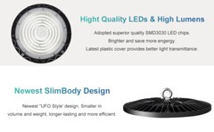 20Pack 200W UFO LED High Bay Light with Hook & Cable for Gym Factory Barn Garage