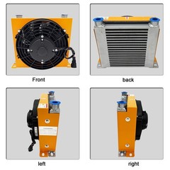 DC12V 84W Hydraulic Oil Cooler 65L/min Flow Aluminum Radiator 1.8KW Capacity