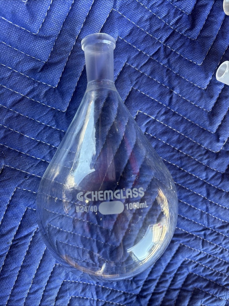 Chemglass cg-1512-09 1000mL 1L Evaporation Flask 24/40 Recovery