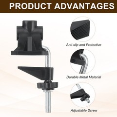 4pcs 0.47″ Hole Dia Universal C-Clamp Desk Clamp for Table Lamp Mic Arm Black