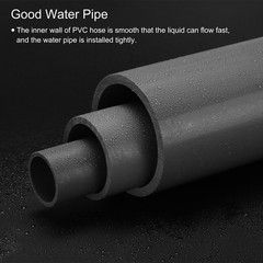 Rigid Round Pipe 36.8mm ID 42mm OD 8″ Length Light Grey High Impact