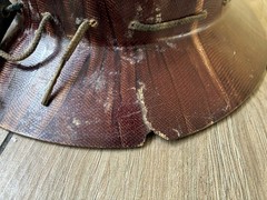 Vintage 1930s – 1940s MSA Skullgard Fiberglass Full Brim Hard Hat w/Lamp