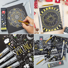 Gold Silver White Gel Pens, 1Mm Fine Point Gel Ink Pen Opaque Archival Ink Pens