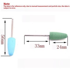 Dental Silicone Burs 2.35mm Acrylic Rubber Diamond Polishing Grinding Rotary Bur
