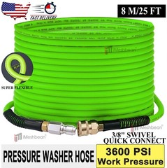 25FT 3600PSI Replacement High Pressure Power Washer Hose-3/8″ Swivel QC Flexible