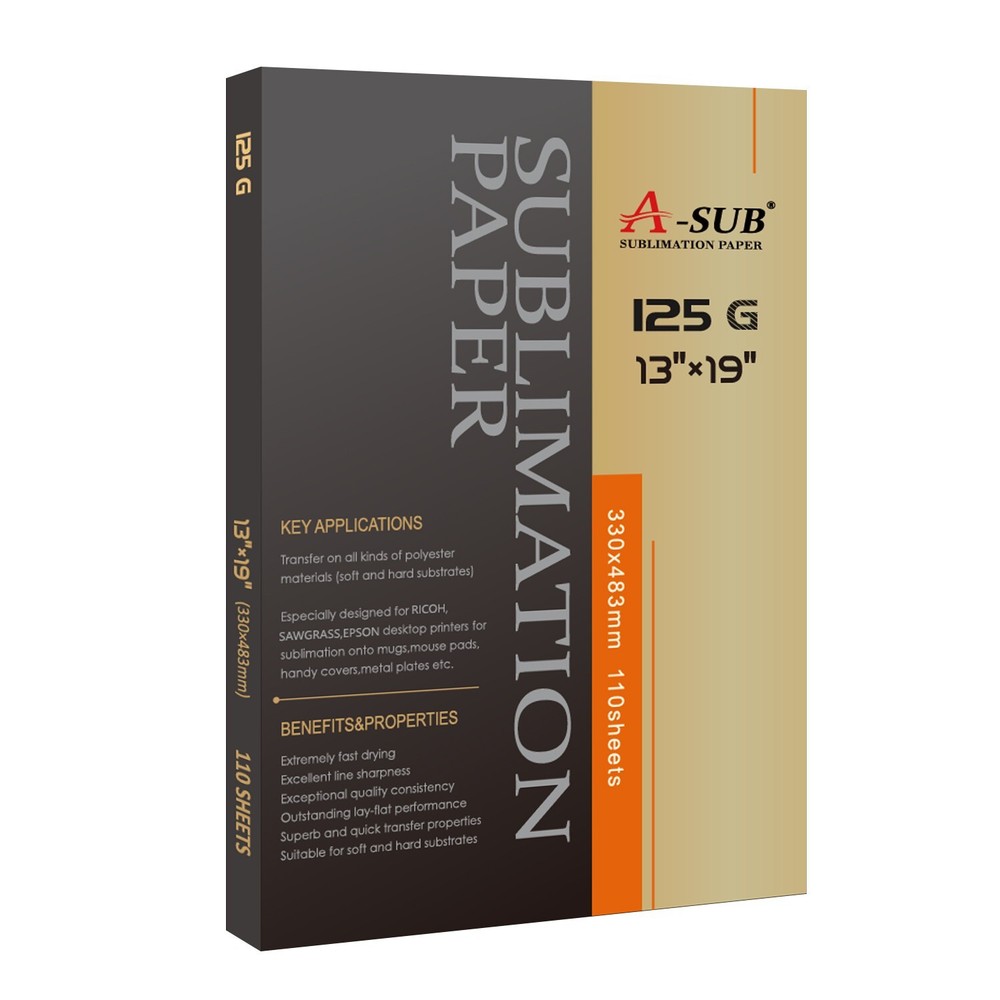 125g A-SUB Sublimation Paper 13×19 110 Sheets for Inkjet Heat Transfer