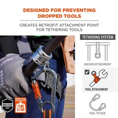 Ergodyne Squids 3791 Sleever Bar Lock Collar with Tethering .75 in, Silver