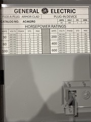 GENERAL ELECTRIC GE AC AC462RG, 60 AMP ,480V BUS PLUG ARMOR CLAD, 3 Wire, 60A