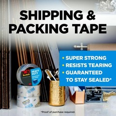 Scotch 1.88 in. x 54.6 yds. Heavy Duty Shipping Packaging Tape(6 Rolls per Pack)