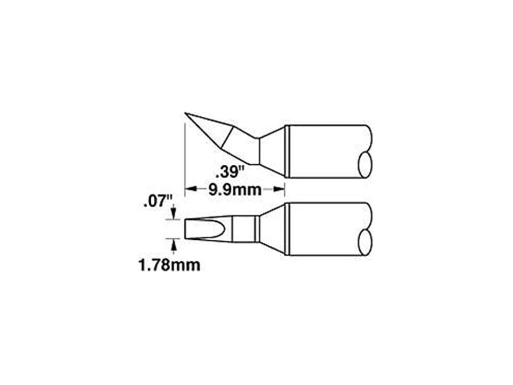 Metcal STTC-098 Cartridge, Chisel, Bent, 1.78mm (0.07 In), 30 Deg
