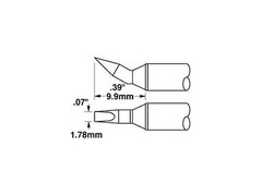 Metcal STTC-098 Cartridge, Chisel, Bent, 1.78mm (0.07 In), 30 Deg