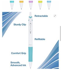 Pilot Acroball Purewhite Ballpoint Pen Fine Point 5 Count Assorted Colors