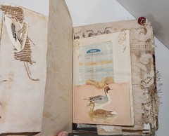 Junk Journal Boho Style Antique Vtg. Ephemera Handmade Book Lg. 9″x6.5″ 116 Pg.