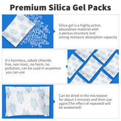 Silica Gel Packets, 20 Gram 80 Packs Food Safe Moisture Absorbers