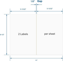 Shipping Labels with Self Adhesive, Square Corner, for Laser & Inkjet Printers,