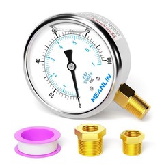 0~100Psi Stainless Steel 1/4″ NPT 2.5″ FACE DIAL Liquid Filled Pressure Gauge…