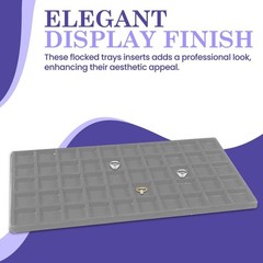 Novel Box 5 Pack 50-Slot Gray Liner Jewelry Tray Inserts Organizer 14.75×8.25×1