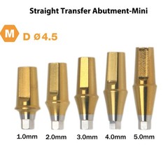 Dental Mini Straight Transfer Abutment Hex Fits Hiossen Osstem Ø4.5mm Platform