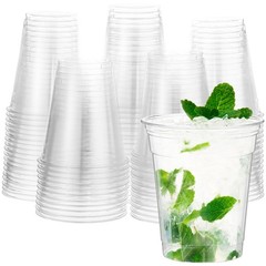 100 Pcs Clear Commercially Cold Cups Disposable Party Cups Plant Based Drinki…