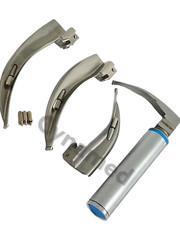 LARYNGOSCOPE MACINTOSH INTUBATION SET OF 4 BLADES AND ONE HANDLE EMT ANESTHESIA