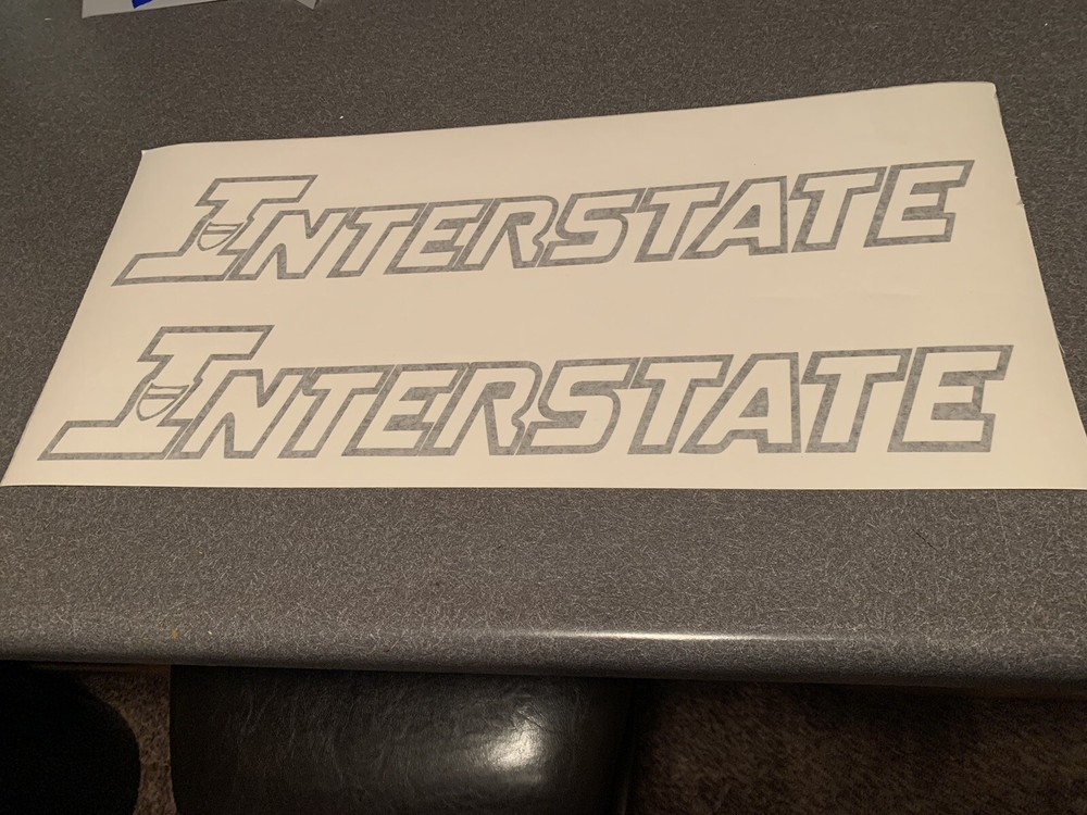 Interstate Trailer Decal Sticker Kit 24” (Set of 2) Black Replacement Decals