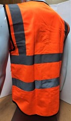 Class II Hi Visibility Reflective Orange Safety Vest with ID POCKET