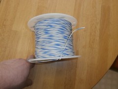 900 FT ALPHA WIRE 1553 WHITE/BLUE 20AWG STRANDED HOOK UP WIRE,NOS