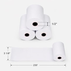 Thermal Receipt Paper Rolls 3-1/8 x 230ft 10 Pack POS Register Paper Red End