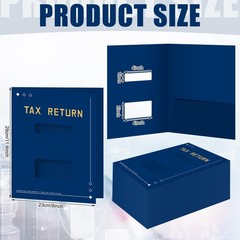 Mooliwe 100 Pcs Blue Tax Return Folders Bulk 9 x 11.25 Inches Income Tax Orga…