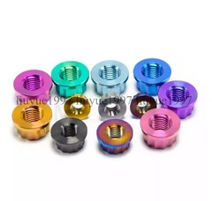Titanium Flange Nuts M5 M6 M8 M10 M12 External 12-Point Nut for Bike Motorcycle