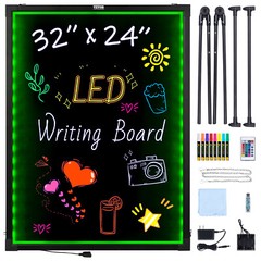 VEVOR LED Message Writing Board 32″x24″ Illuminated Erasable Lighted Chalkboard