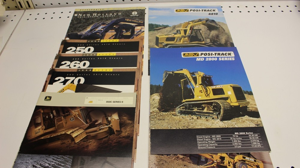 1990s JOHN DEERE, ASV Heavy Equipment BROCHURE LOT compact equipment