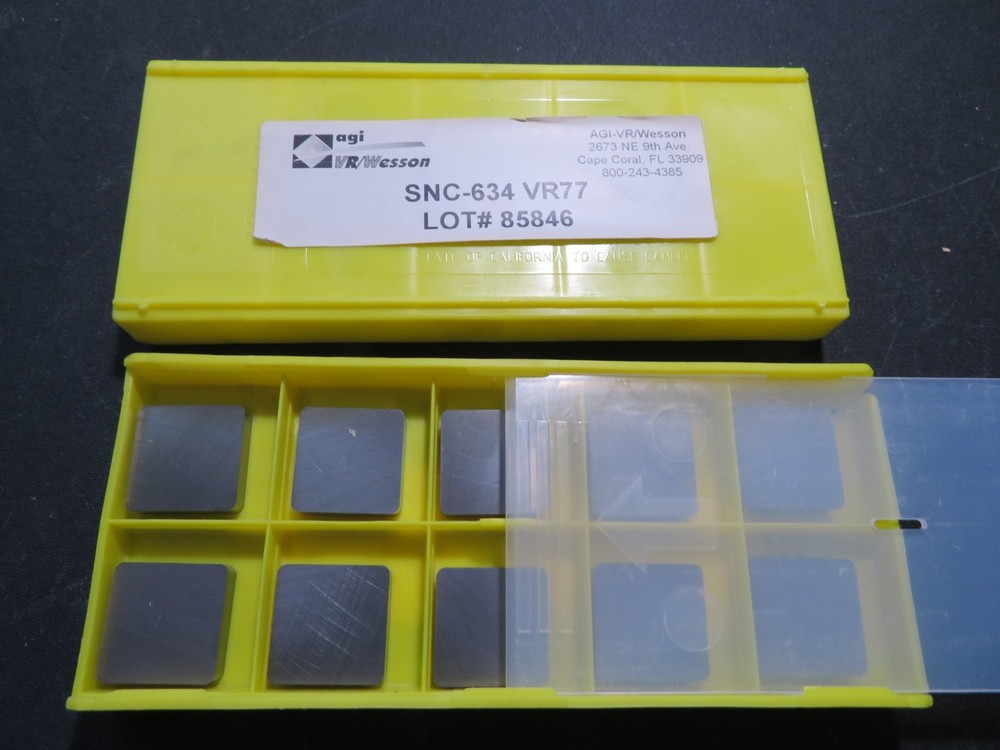23 pcs AGI VR Wesson SNC 634 Grade VR77 Carbide Milling Inserts USA