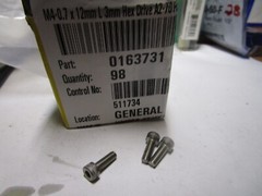 M4-0.7 x 12mm L 3mm Hex A2-70 Plain Stainless Steel Socket Head Cap Screw QTY 98