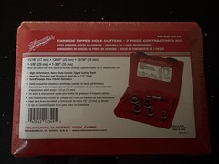 Milwaukee 49-22-8210 Carbide Tipped Plate Hole Cutters 7pc Contractors Kit New