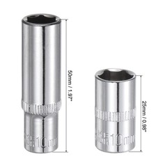 8Pcs 10mm 1/4″ Drive Shallow Socket for DIY Repair Automotive 6-Point