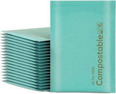 8.5×12 100% Biodegradable Teal Bubble Mailers,25 Count Compostable Padded Pac…
