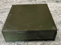 Vintage Asco Industrial Metal Book Storage Box w/Latch and Folder* Wear