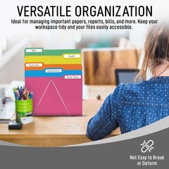 Grey File Folders, 1/3-Cut Tabs, Letter Size, 12-Pack – Durable Letter,