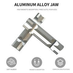 Pair 4″ /5″ /6″ /8″ Aluminum Vise Jaws Magnetic V-type Soft Rubber Pads Covers