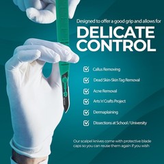 MED PRIDE Sterile Disposable Surgical Scalpels 10 Pack, Individually Wrapped Pro
