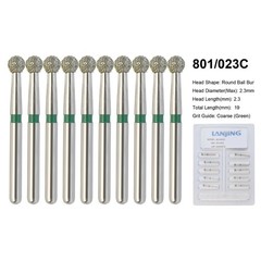 Dental Diamond Burs FG Crown Prep Round End Taper Football Black Red Green 856