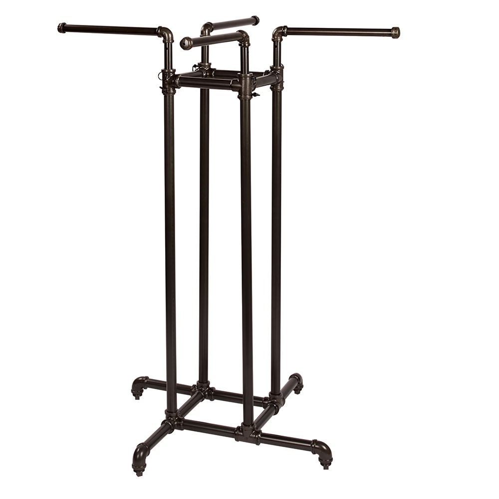 SSWBasics Heavy Duty Adjustable Pipe 4-Way Clothing Display Rack – Retail