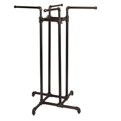 SSWBasics Heavy Duty Adjustable Pipe 4-Way Clothing Display Rack – Retail